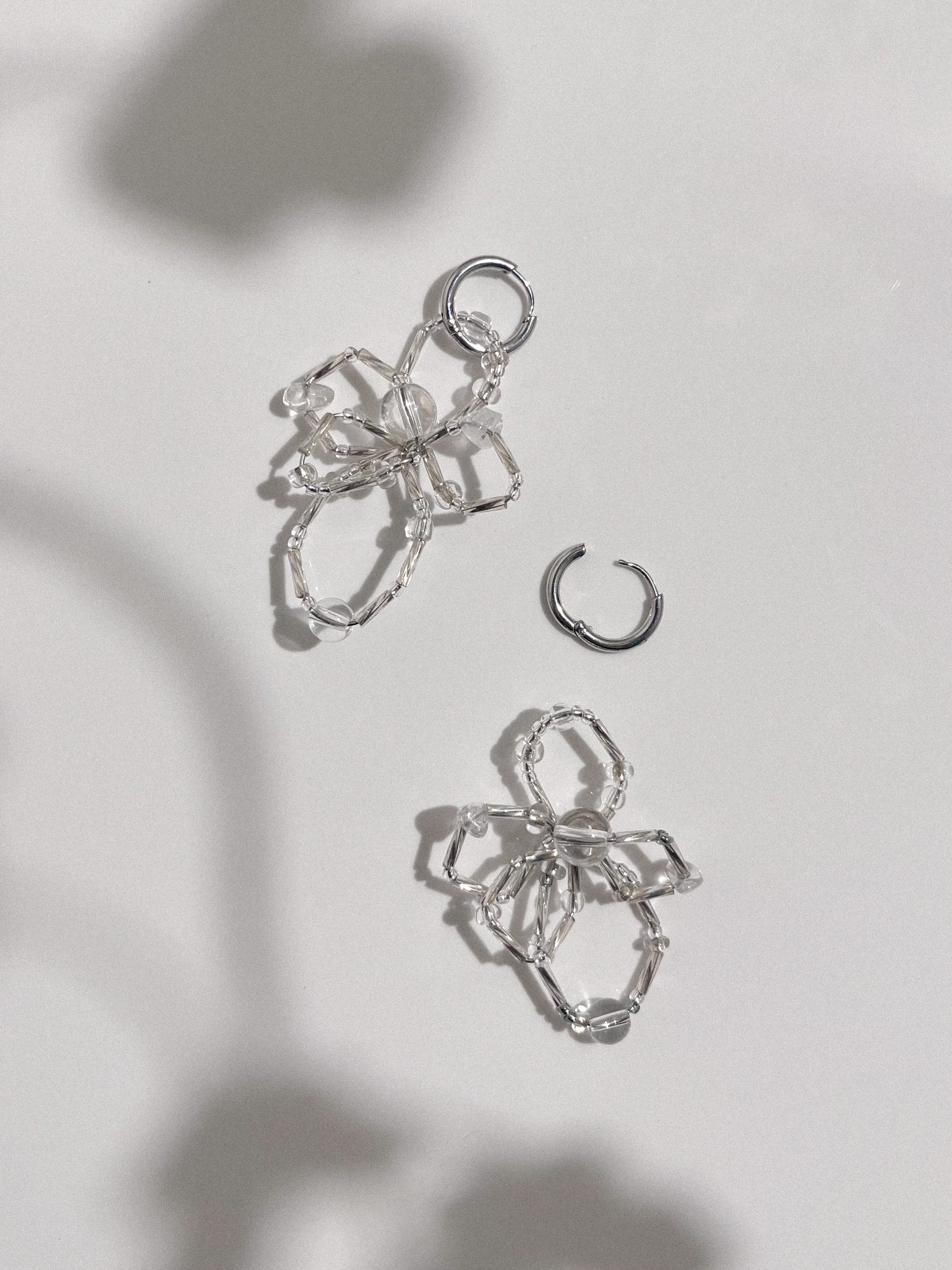 Ava Charm Hoop Earrings - Silver Dew