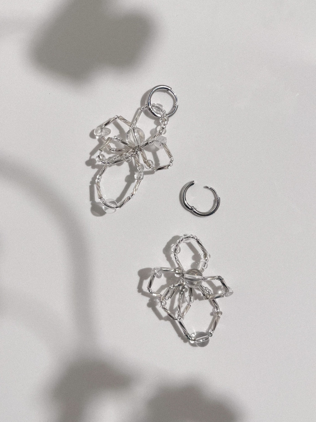 Ava Charm Hoop Earrings - Silver Dew