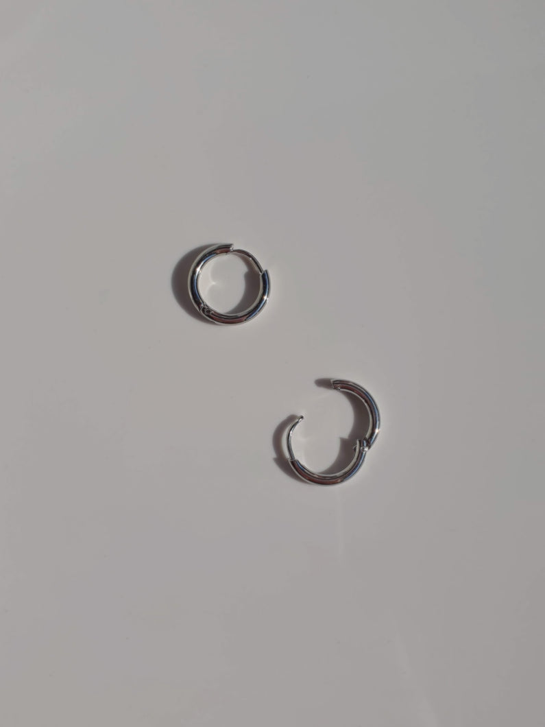 Everyday Round Hoops - Small Silver